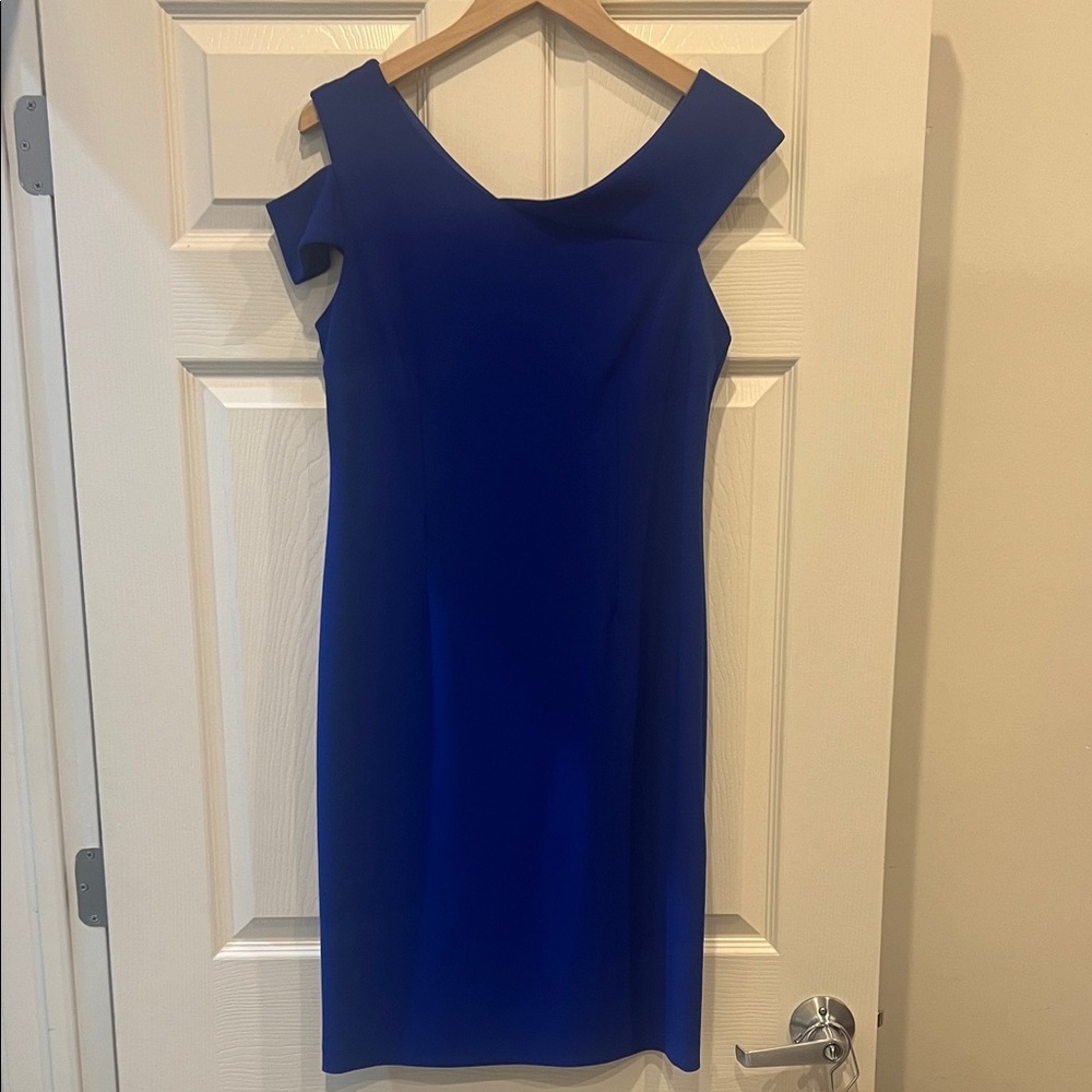 Joseph Ribkoff Royal Blue One Shoulder Dress